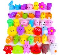 30 Pack Mochi Squishy Toys, Random Kawaii squishies Mini Animals & Fruits Party Favors for Kids 4-8-12, Bulk Classroom Treasure Box Prizes, Goodie Bag/Stocking Stuffers, Slow-Rise Sensory Fidget Toys