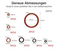 30 Pack O-Rings for Coffee Machine Steam Valve Water Outlet Gasket Replacement, Rubber Seals for Automatic Espresso Machines for