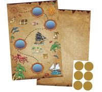 30 PACK Ocean Adventure Scratch Cards 3x4 Inch Mystery Mission Notes Card with Golden Scratch Stickers- Adult Adventure Games for Party, Team Building & Outdoor Fun