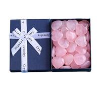 30 Pack Pink Quartz Heart Crystals Natural Crystal Polished Healing Cute Pocket Stones Palm Thumb Love Gemstones Set Bulk Wholesale Reiki Energy Balancing Meditation Valentine's Day Gift for Women