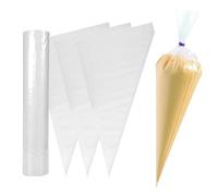 30 Pack Piping Bags Disposable, 21 inch Large Piping Bags, PE Strong Tear-Proof Thick Icing Bags, Professional Piping Bag for DIY Cake & Cookies (52×25cm, Clear)