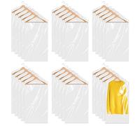 30 Pack Plastic Clothes Covers 60x90 cm Hanging Garment Bags Clear Clothes Bags Dry Cleaning Bags Dust-proof Garment Protector Covers for Shirt Jacket Suit Sweater