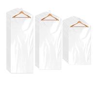 30 Pack Plastic Dry Cleaning Bags Clear Garment Bags for Hanging Clothes 3 Sizes Clothes Covers Dust-proof Clothing Protector Covers for Coat Shirt Jacket