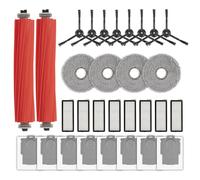 (30 Pack) Q Revo S Replacement Parts Accessories for Roborock Qrevo S, Qrevo Pro, Qrevo MaxV, QRevo Plus Robot Vacuum, 2 Roller Brushes, 8 Black Side Brushes, 8 Dust Bags, 8 HEPA Filters, 4 Mop Pads