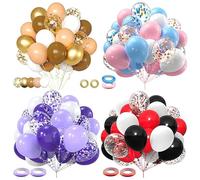 30-Pack Rainbow Confetti Balloons for Birthday Decorations, Theme Parties & Festive Celebrations - Fun, Shiny Filled Balloons for Kids & Adults (Gold-30 Pcs)