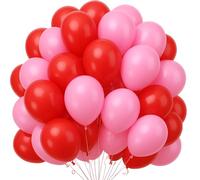 30 Pack Red Pink Balloons 10 Inch Hot Pink Rose Red Balloon thick latex Party Balloons for Decorations Girls Princess Wedding Valentine Baby Shower Birthday Party