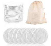 30 Pack Reusable Makeup Remover Pads, ProChosen Bamboo Reusable Cotton Rounds for Toner, Washable Eco-Friendly Pads for All Skin Types with Cotton Draw String Laundry Bag