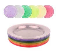 30 Pack Reusable Plastic Plates, 10 Inch/25cm Round Dinner & Side Plates for Picnic, Kids, Toddler, Indoor Outdoor Use - BPA Free, Dishwasher & Microwave Safe, 6 Assorted Colours
