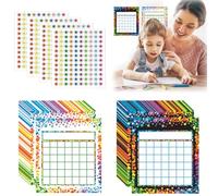 30 Pack Reward Chart & 4 Pack Star Chart(600PCS), Fun Star Stickers for Reward Chart for Kids, Sticker Chart for Children, Perfect for Motivate Responsibility and Good Behavior