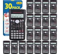 30 Pack Scientific Calculators, 2-Line Large Screen Display 240 Functions Scientific Calculators for Students, Math Algebra Fraction Calculator for High School College School