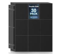 30 Pack Sheet Protectors,9 Pocket Double Sided Card Sleeves Page Protectors for 3 Ring Binder, 540 Pockets Baseball Card Binder,Fit for MTG, TCG, Baseball Standard Cards