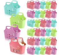 30 Pack Shower Basket - Portable Storage Shower Caddy with Handle | Plastic Shower Tote for Bathroom & College Dorm | Large Capacity Bath Caddy with Drain Holes for Shampoo Body Wash Organizer