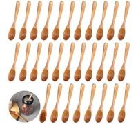 30 Pack Small Wooden Spoons for Cooking - 3.9 Inch Mini Stirring Spoons | Reusable Natural Wooden Teaspoons Set for Honey, Spices, Sugar, Coffee | Kitchen Utensils