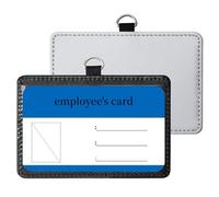 30 Pack Sublimation Blank PU Leather ID Badge Holder DIY Heat Transfer Print Horizontal ID Card Holders for Badges Waterproof Name Tag Holders for Coach Office Employees Students