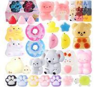 30 Pack Taba Squishy Toys for Kids, Fufu Squishy Sensory Toy Kit Squeeze Soft Fidget Stress Relief Stress Ball for Kids & Adults, Autism ADHD Sensory Toys, Party Favors & Birthday Gifts