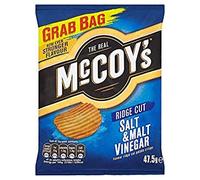 ( 30 Pack ) The Real McCoy's Ridge Cut Salt and Malt Vinegar Flavour Potato Crisps 47.5g
