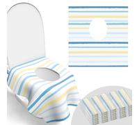 30 Pack Toilet Seat Covers Disposable, Large Waterproof Potty Covers for Toddlers, Kids, and Adults, Toddler Potty Training for Public Restroom, Airplane, Trip, Individually Wrapped for Travel - Wave