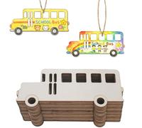 30 Pack Unfinished School Bus Shape Wood Slices Blank Wooden School Bus Cutouts for DIY Craft Bus Decor Wood Ornaments Back to School Party Favors Home Party Decorations (Blank Bus)
