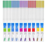 30 Pack Universal Sewing Machine Needles Regular Point Sewing Machine Needles for Singer, for Brother and Old Sew Machines Sizes 65/9, 75/11, 90/14, 100/16, 110/18, Bright Color