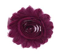 30 Pack Vintage Shabby Fabric Flowers 6cm Chic Chiffon Rose Frayed Floral Applique for Chiffon Hairbows Headband Hair Accessories Wedding Graduation Prom Party Supplies (Burgundy)