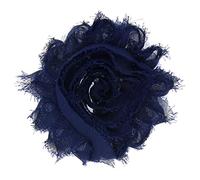30 Pack Vintage Shabby Fabric Flowers 6cm Chic Chiffon Rose Frayed Floral Applique for Chiffon Hairbows Headband Hair Accessories Wedding Graduation Prom Party Supplies (Navy)