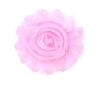 30 Pack Vintage Shabby Fabric Flowers 6cm Chic Chiffon Rose Frayed Floral Applique for Chiffon Hairbows Headband Hair Accessories Wedding Graduation Prom Party Supplies (Pink)