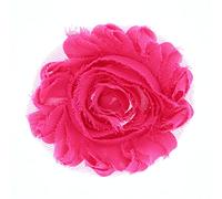 30 Pack Vintage Shabby Fabric Flowers 6cm Chic Chiffon Rose Frayed Floral Applique for Chiffon Hairbows Headband Hair Accessories Wedding Graduation Prom Party Supplies (Rose)