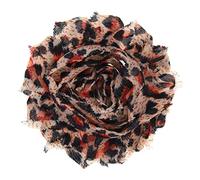 30 Pack Vintage Shabby Fabric Flowers 6cm Chic Chiffon Rose Frayed Floral Applique for Chiffon Hairbows Headband Hair Accessories Wedding Graduation Prom Party Supplies (Leopard Print)