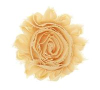 30 Pack Vintage Shabby Fabric Flowers 6cm Chic Chiffon Rose Frayed Floral Applique for Chiffon Hairbows Headband Hair Accessories Wedding Graduation Prom Party Supplies (Light Coffee)