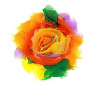 30 Pack Vintage Shabby Fabric Flowers 6cm Chic Chiffon Rose Frayed Floral Applique for Chiffon Hairbows Headband Hair Accessories Wedding Graduation Prom Party Supplies (Orange Mixed)