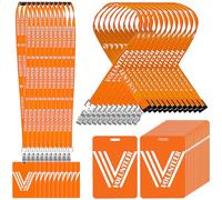 30 Pack Volunteer Lanyard with PVC Card Pass Volunteer Identification ID Badges Bulk Breakaway Lanyard for Activity Fundraising Church School Events Donation Activities