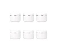 30 Pack White Silver Edge Plastic Jar with Screw Lid and PP Liner Portable Refillable Face Cream Lip Balm Lotion Storage Cosmetic Sample Jar (50g/50ml)