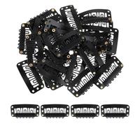 30 Pack Wig Clips - 6-Teeth U-Shape Wig Combs & Snap Hair Clips for Women's Hair Extensions (Black)