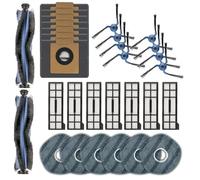 (30 Pack) X10 Pro Omni Replacement Parts Accessories Kit for Eufy X10 Pro Omni Robotic Vacuum, 2 Roller Brushes, 8 Side Brushes, 7 Dust Bags, 7 HEPA Filters, 6 Mop Pads