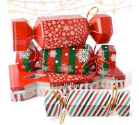 30 Packs DIY Christmas Crackers - Bulk with Hats & Riddle Cards, Make Your Own Christmas Cracker, DIY Candy Boxes and Reusable Gift Box for Family Party Favours & Table Decoration (No Snap)