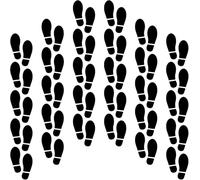 30 Pairs 60 Pcs Black Footprint Stickers, 7 Inch Shoe Footprints Floor Stickers, Feet Decals Floor Wall Stairs for Class Instruction Sign Party Decor Guide Direction