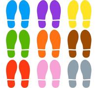 30 Pairs 60 Pcs Colorful Footprint Stickers, Shoe Footprints Floor Stickers