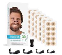 30 Pairs Breathing Nasal Strip, Nasal Sleep Aid Strips,Easy to Use Magnetic Nasal Strips, Long-Lasting Anti-Snoring Equipment for Car, Travel, Hotel,Home and Business Trip (Black)(Skin Color- Round)