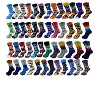 30 Pairs Cotton Crazy Socks for Unisex, Bulk Funny Colorful Socks with Random Patterns, Casual Fun Socks for Daily Wear, Assorted 30 Packs, 5-13 UK