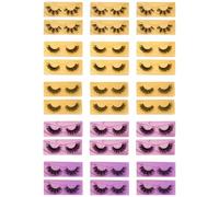 30 Pairs False Eyelashes, 6D Faux Mink Natural Look Volume Lashes, Individual Storage, Gold, Purple, Pink, Blue, Silver