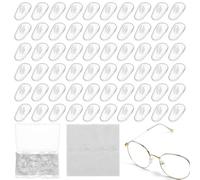 30 Pairs Silicone Glasses Nose Pads for Glasses, Push on Spectacle Nose Pads Silicone Soft for Sunglasses Eyeglasses Noses Pads, with 1 Cleaning Cloth & Storage Box