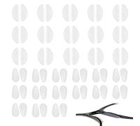 30 Pairs Silicone Glasses Nose Pads Set, D-Shaped and Teardrop-Shaped Anti Slip Eyeglass Nose Pads, Nose Bridge Pads for Sunglasses, Glasses, Reading Glasses (Clear)