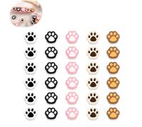 30 Paw Print Resin Flatback Embellishments, 21mm, 5 Colours, 6 of Each | For makers decorating cards, journals, phone cases or keyrings, raised paw details add a clear motif to planned layouts.