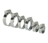 30 Pc Zinc Plated Hose Clip Assortment - 8mm to 29mm - External Pressed Threads