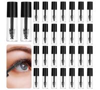 30 Pcs 1.2ml Mini Clear Mascara Tube Set with Wand, Leak-Proof Empty Mascara Bottles for Castor Oil & Eyelash Serums, Refillable Travel Container for Clear Mascara and Mini Mascara DIY (Black)