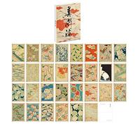 30 PCS 1 Set Japanese Landscape Postcards Set Literary Greeting Cards Blessing Message Card Postcard-Boxed (Art Sea)