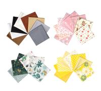 30 Pcs 100% Cotton Quilting Fabric Bundle, 10x10 Inch Fabric Squares, Precut Patchwork Squares for Sewing, Quilt Making, DIY Crafts, 8 Solid+22 Assorted Floral Prints (8 Pink + 8 Yellow + 6 Green)