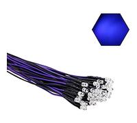 30 Pcs 12 Volt 3mm UV LED Lights Emitting Diodes Pre Wired 7.9 inch DC 12v Ultravoilet LED Light Clear Lens Small LED Lamps