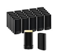 30 Pcs 15ml/0.5oz Empty Lip Balm Tubes Black Plastic Deodorant Containers Travel Refillable Deodorant Tubes Lipstick Tube For DIY Lip Balm Deodorant Aromatherapy