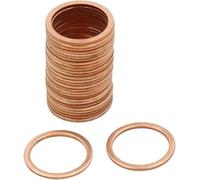 30 Pcs 16mm Inner Dia Copper Crush Washers Flat Car Sealing Gaskets Rings
